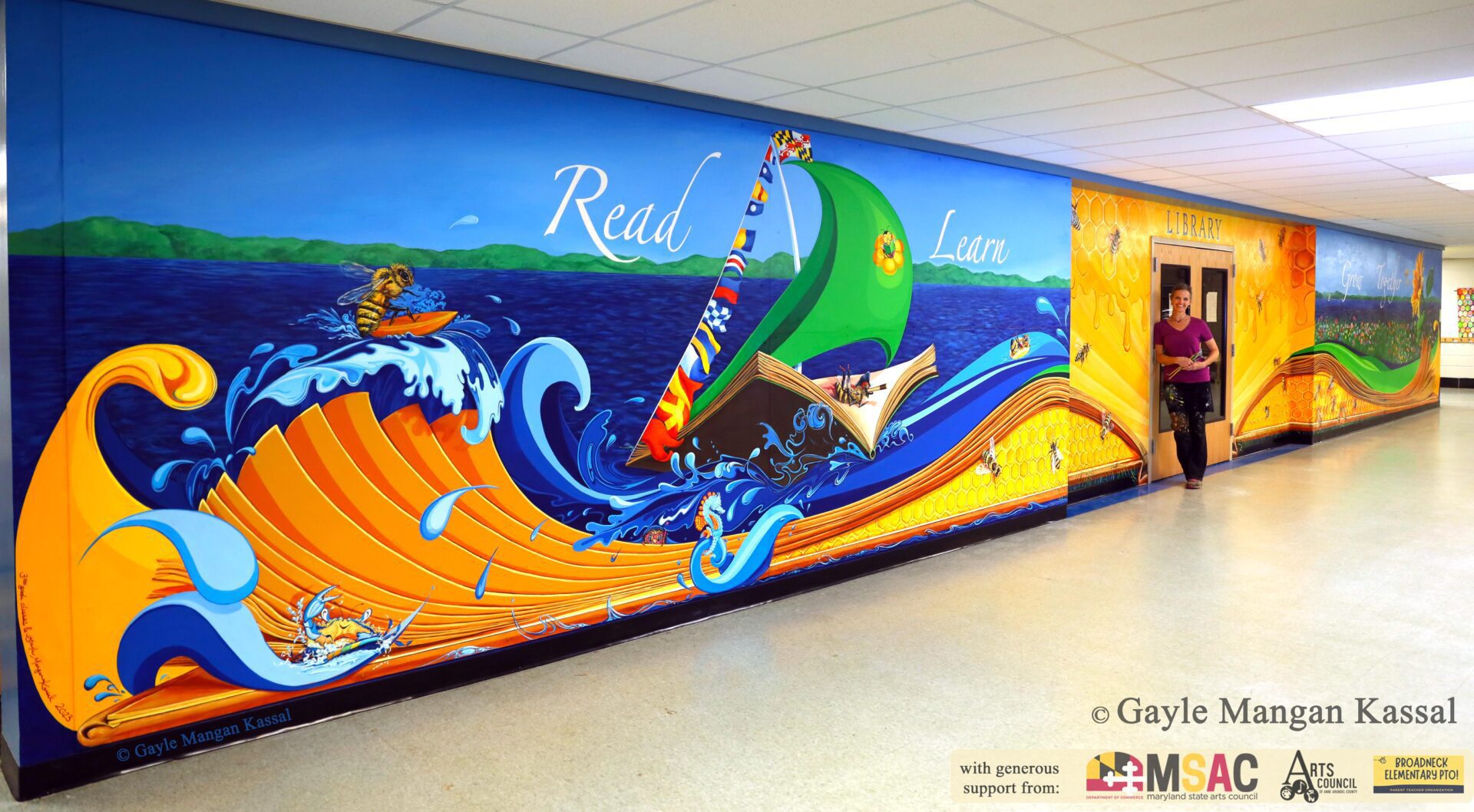 KassalGayleMangan Read_Learn_GrowTogether_BroadneckES mural